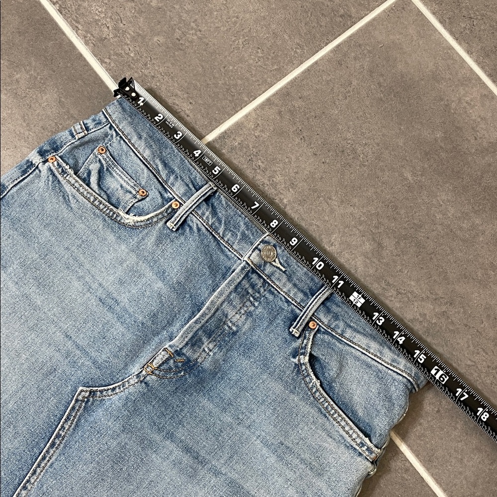 Mother Tomcat Slide Mini Fray Jean Skirt size 29 - Picture 4 of 12